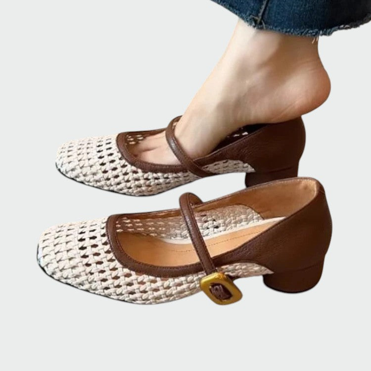 Olivia - Woven Buckle Mary Jane Shoes