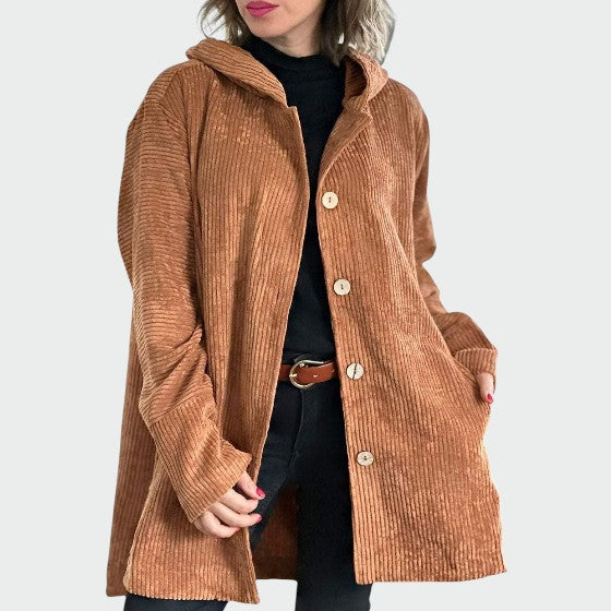 Cordia - Cozy Corduroy Hooded Jacket