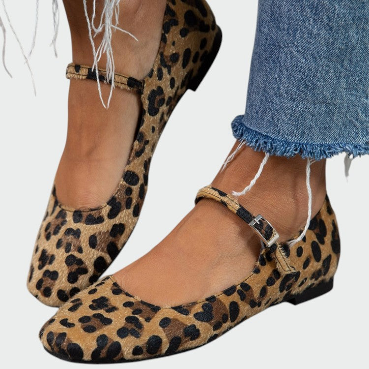 Olivia - Leopard Print Mary Jane Shoes