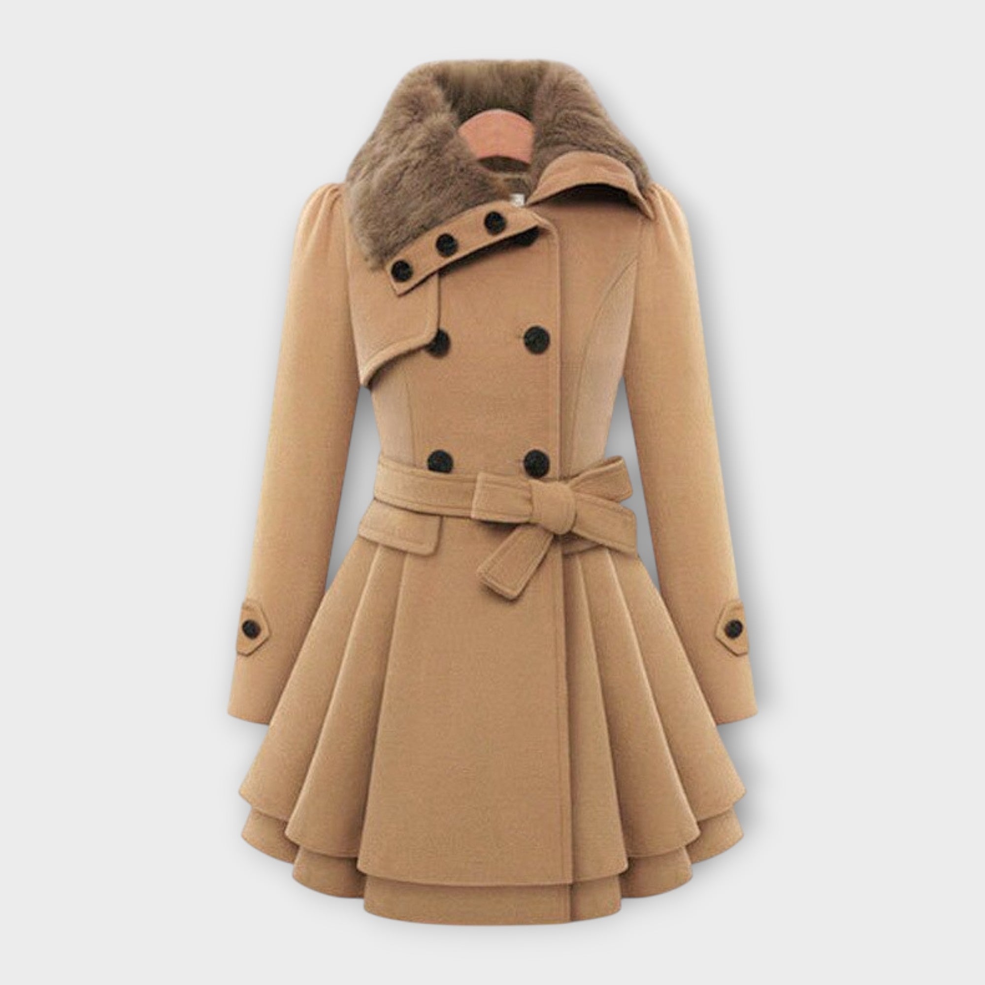 Emma – Elegant Coat with Faux Fur Collar